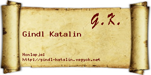 Gindl Katalin névjegykártya